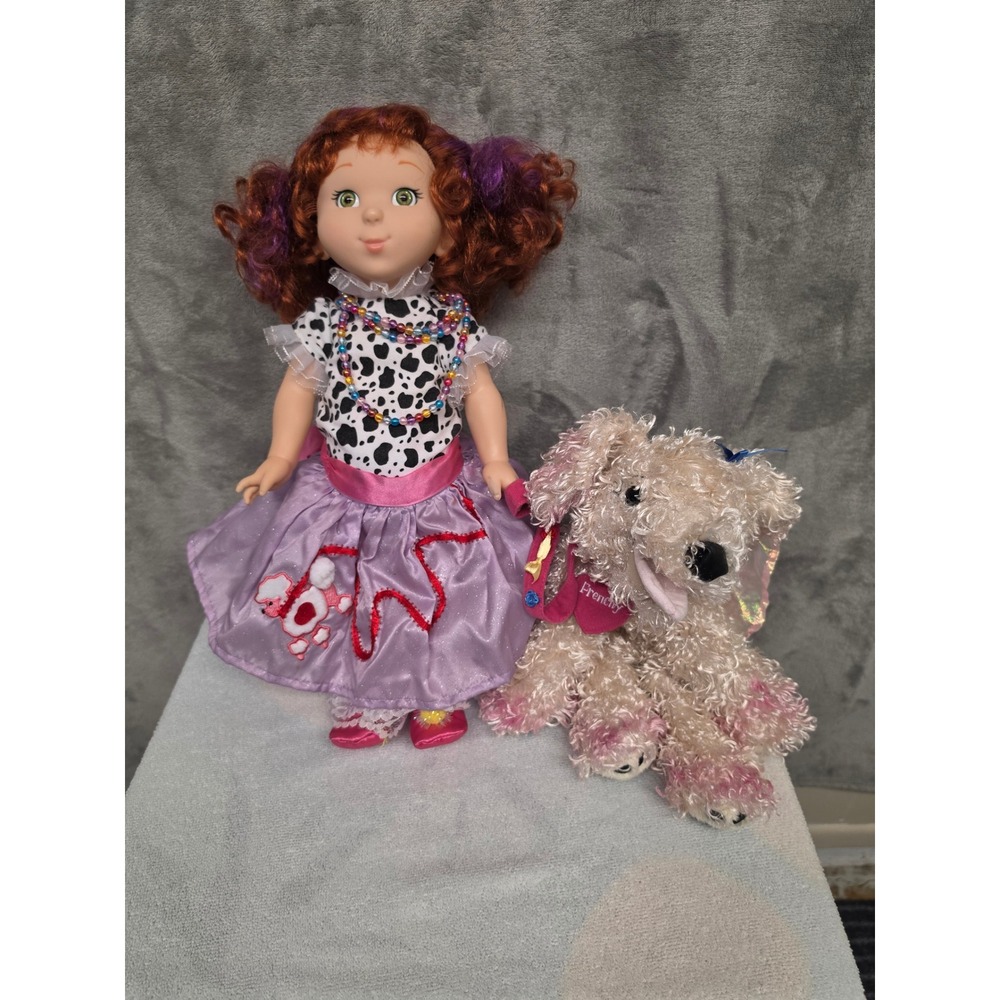 Fancy Nancy Doll with Frenchy Poodle Plush Set Red Purple Hair Poodle Skirt